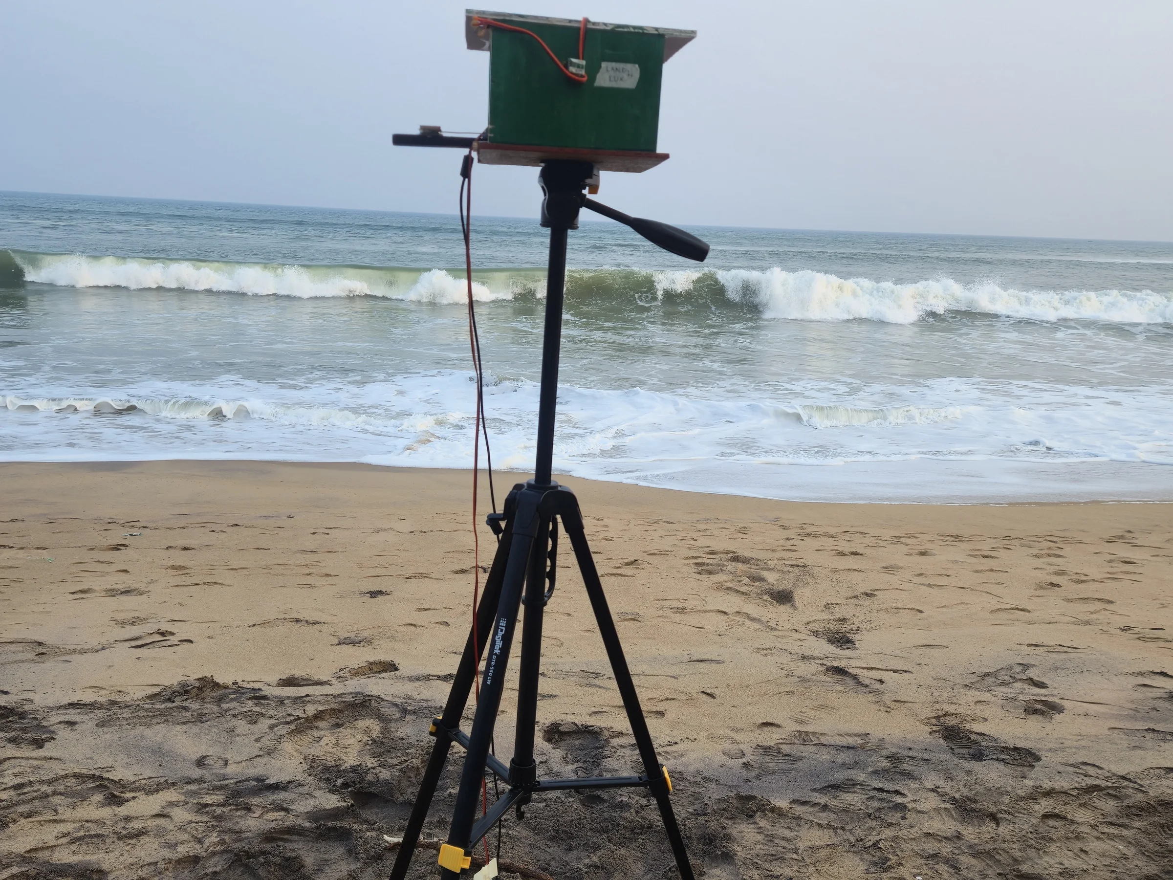 TurtleGuard prototype facing the sea at Bateswar Beach